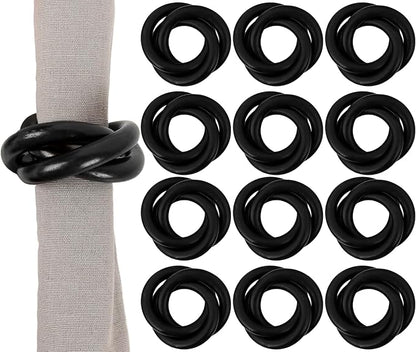 Three Ring Wooden Napkin Rings Set of 12 by ALPHALivingHOME