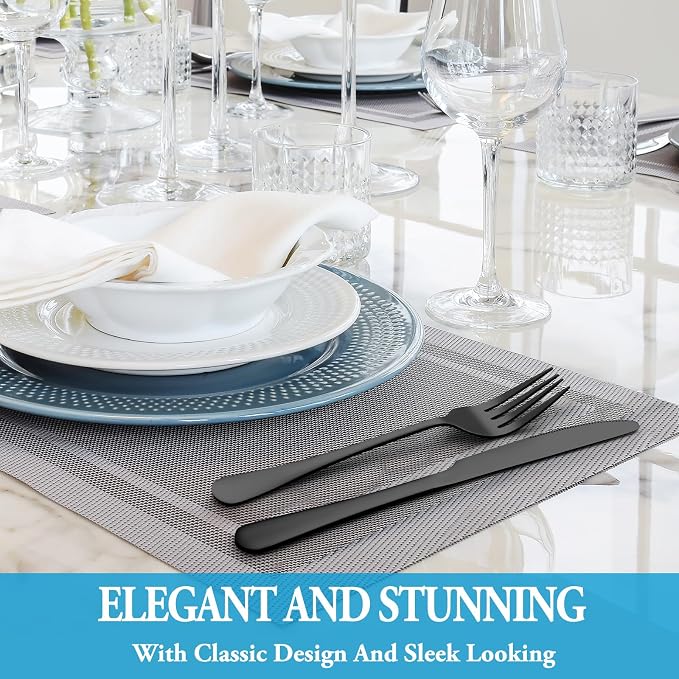 72 Pcs Black Silverware Set - Image 6