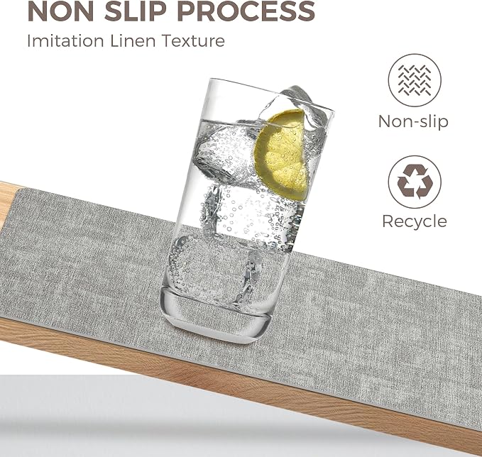 NCUE Vinyl Placemats Set of 6, Heat Resistant, Nonslip Faux Leather Waterproof - Image 3