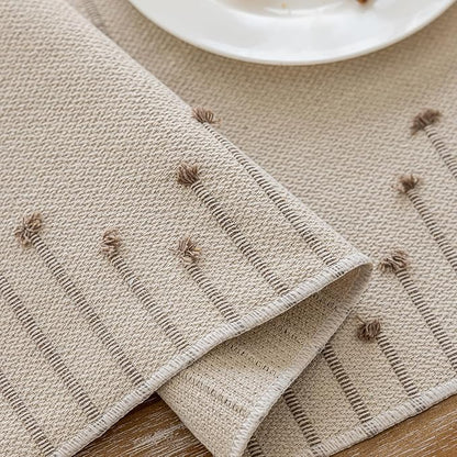 Joyfol Day Boho Cotton Table Runner 13 x 48 Inch, Farmhouse Burlap Stripe Table - Image 7