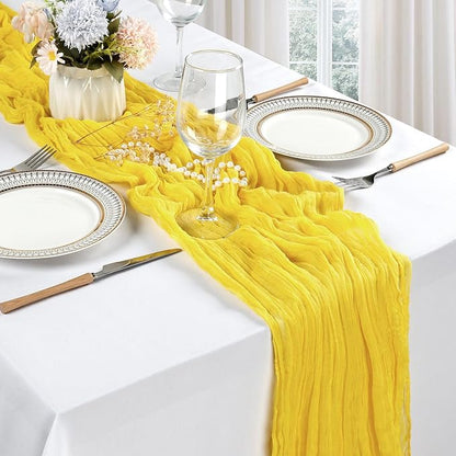 12 Pack Lemon Yellow Cheesecloth Table Runner 17 x 108 Inch | Boho Gauze Cheese - Image 3