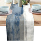 White Gray Table Runners Modern Art Farmhouse Linen Table Runners Dresser by AILUER