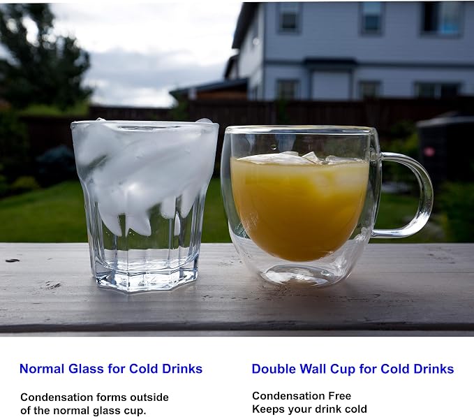 Youngever 2 Pack Glass Coffee Cups, Double Wall Thermo Insulated Coffee Cups - Image 6