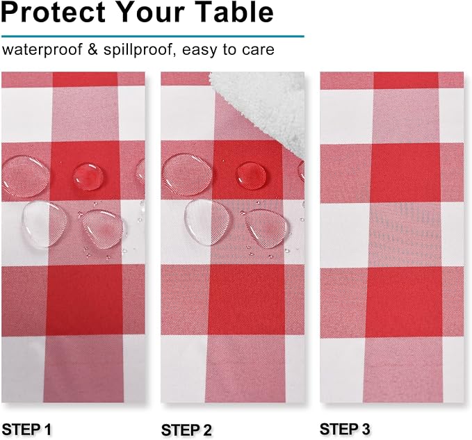 Checkered Tablecloth Rectangle, 70 x 90 Inch - Image 3
