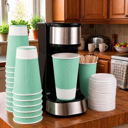 Restaurantware 16 Ounce Double Wall Disposable Coffee Cups, 500 Insulated Light - Image 3