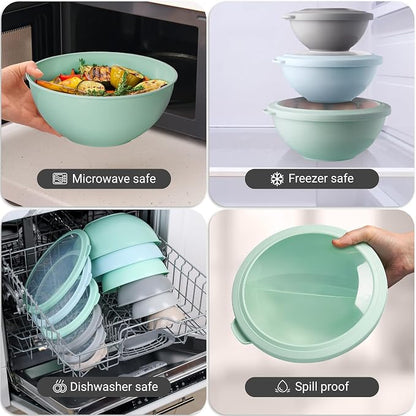 Zulay Kitchen 12 Piece Plastic Nesting Mixing Bowl Set - Image 7