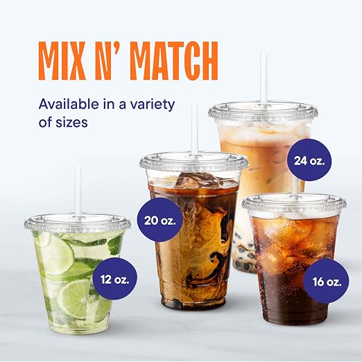 Stack Man Clear Plastic Cups - 20 oz - 100 Pack | Disposable Iced Coffee Cups - Image 7
