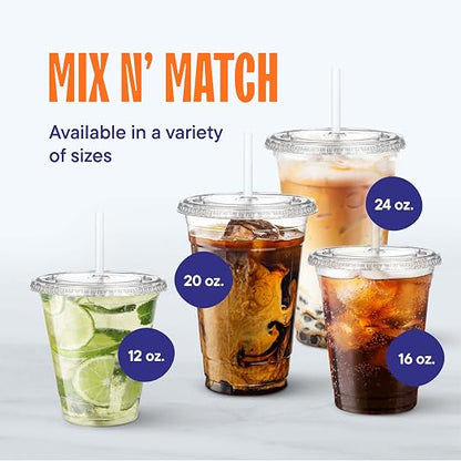 Stack Man Clear Plastic Cups - 20 oz - 100 Pack | Disposable Iced Coffee Cups - Image 7