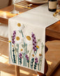 Canvas Embroidered Narrow 13"x 72" Table Runner, Wild Flower | Exquisite by Kokaaee