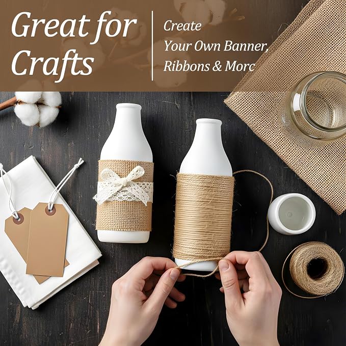 10 Pack Burlap Table Runners 12 x 71 Inch Rustic Linen Table Runner Natural - Image 5