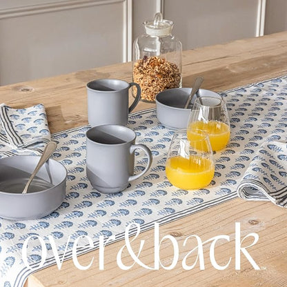 Over&Back 18x90 Hand-Blocked Printed Cotton Table Runner - Image 7