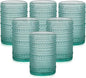 ZMOWIPDL Drinking Glasses Set of 6, 15 oz Lake Blue Hobnail Glass Cups | by ZMOWIPDL