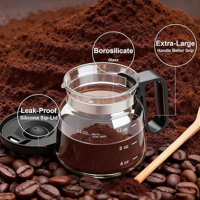 16 oz Clear Glass Coffee Pot Mug - Image 6