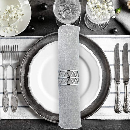 12 PCS Silver Napkin Rings Set Napkin Holders Metal Napkin Ring - Image 4