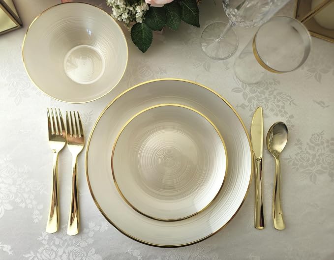 " OCCASIONS " 320pcs set-Wedding Party Disposable Plastic Plate Set -40 x 10'' - Image 6