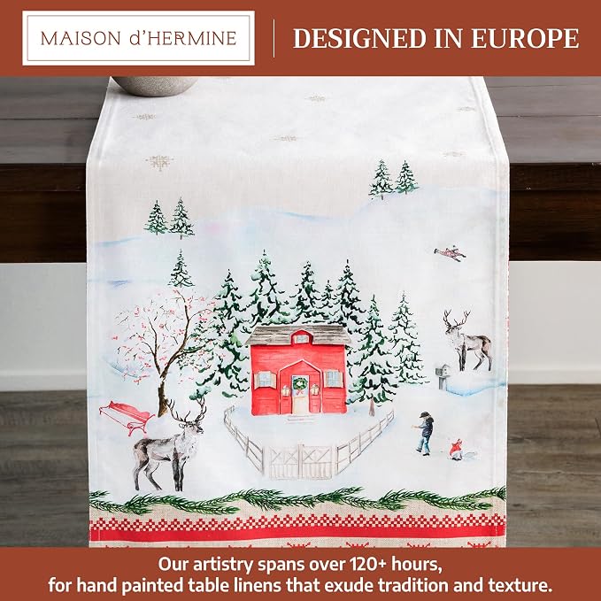 Maison d' Hermine Table Runner 100% Cotton 14.50" x 108" | Table Runners 108 - Image 2
