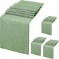 Light Green Burlap Table Runner 4 Packs Rustic Farmhouse Fabric 13x108 Inch | by B-COOL