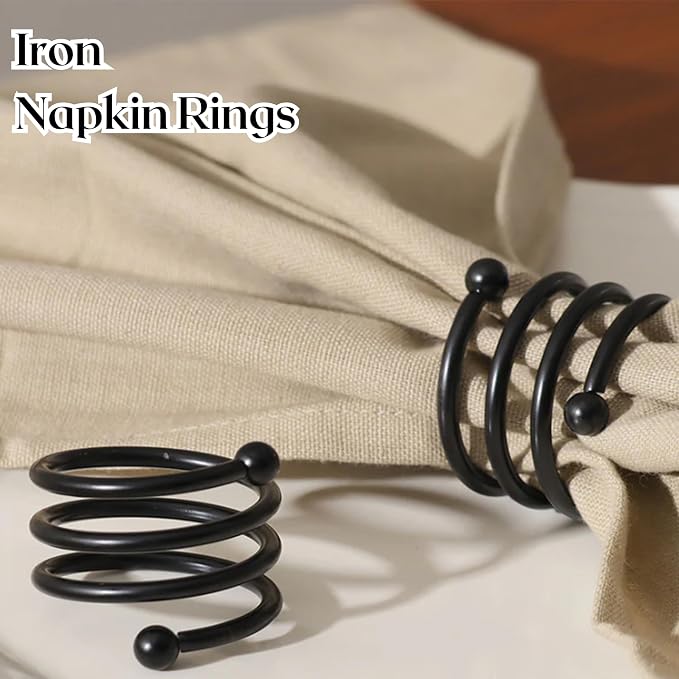 ALPHA Living HOME Metal Spiral Napkin Rings Set of 12 - Image 6