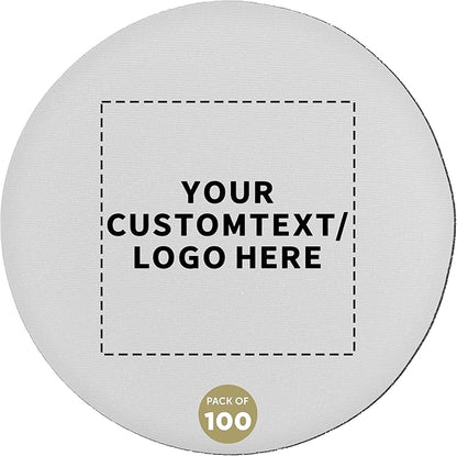 100 Round Foam Bud Coasters Pack, 4 inch - Customizable Text, Logo - PU Foam, Party Favor - White