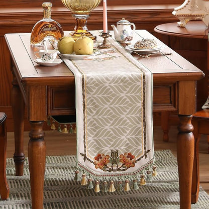 Patdrea Designer Elegant French Velvet Table Runner, Floral Print, Thanksgiving - Image 5