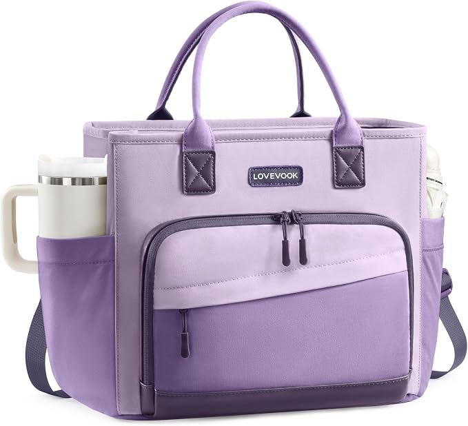 LOVEVOOK Lunch Box for Women, Adult Lunch Bag for Work, Lilac Purple | Upgraded by LOVEVOOK