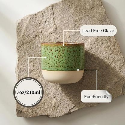 Ceramic Tea Cups 7oz Japanese Style Ceramic Tea Set, Tea Cup, Herbal Tea Coffee - Image 4