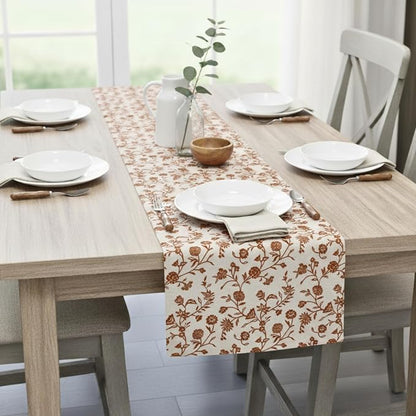 Table Runner 48 inches Long Floral Vintage Flowers Botanical Design Rustic - Image 6
