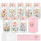 8 Set Floral Glass Cups with Lids and Straws, 16oz Flower Coffee Cup | Gifts by Unknown