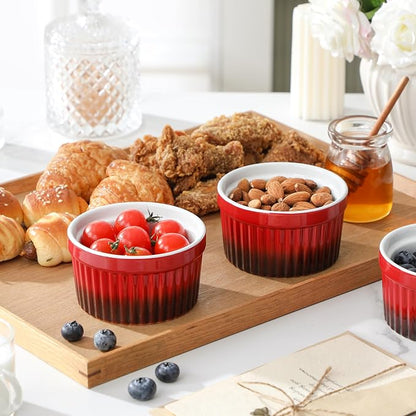 MALACASA Ramekins 8 oz Oven Safe, Large Ceramic Souffle Dishes - Image 7