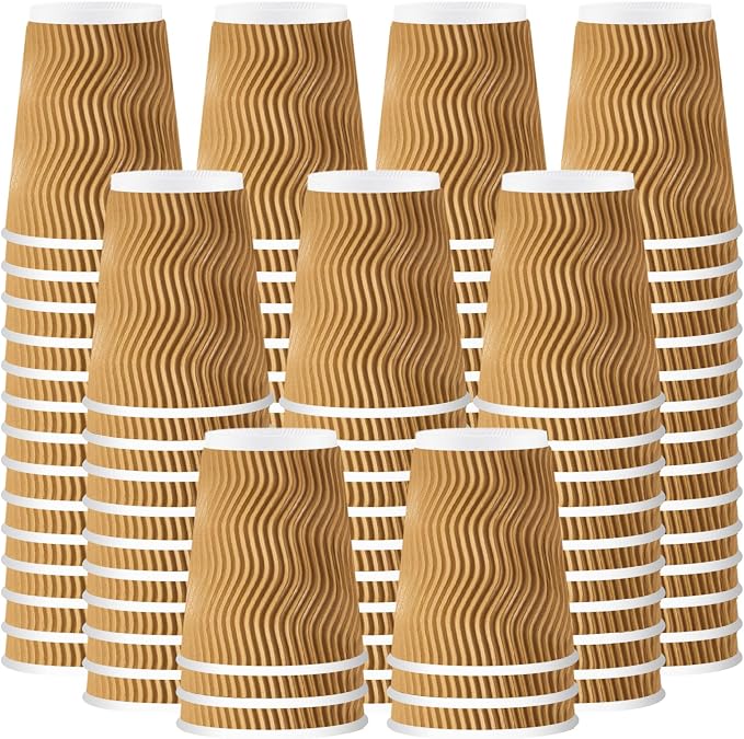 Lamosi 100 Pack Coffee Cups 10 oz, Disposable Paper Coffee Cups No Lids | by BuyNow