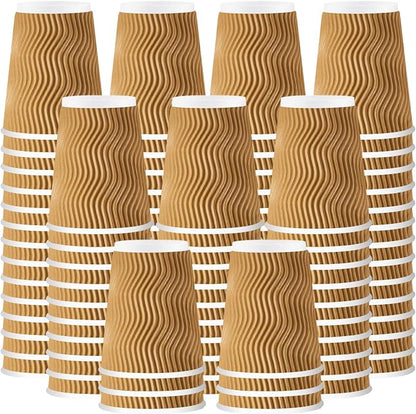 Lamosi 100 Pack Coffee Cups 10 oz, Disposable Paper Coffee Cups No Lids | by BuyNow