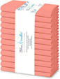 Blue Needles Solid Cloth Napkins Set of 12 Salmon 100% Cotton Dinner Napkins 18x18 inches - Soft, Reusable, Absorbent & Washable Linen, Ideal for Wedding Events, Parties & Everyday Use