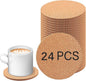 24 Pcs Cork Coasters for Drinks, Bulk Blank Coasters DIY Crafts, Non-Slip, Heat-Resistant, Absorbent and Reusable Coffee Coaster for Home Tabletop Decoration (24 Pcs)