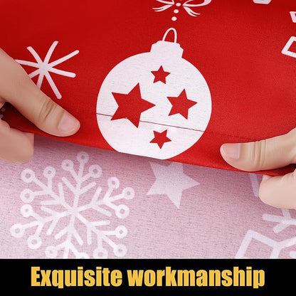 Smiry Rectangle Christmas Table Cloth, Waterproof Elastic Fitted Tablecloths for 8 Foot Tables, Washable Polyester Table Cover for Dinner (Christmas Snowflakes, 30"x96")