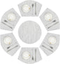 SHACOS Round Table Placemats Set of 7 Wedge Shaped Place Mat with Round Centerpiece Mat Heat Resistant Table Mats Washable (7, Gray White)