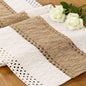 Ivory & Burlap Boho Table Runner Farmhouse Woven Table Runner 12x72 Inch | by MLMC