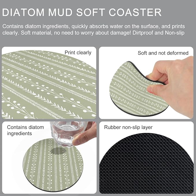 Rustic Farmhouse Coasters Set of 4, Absorbent Coasters - Image 9
