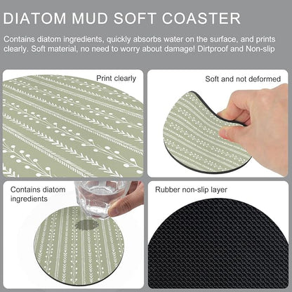 Rustic Farmhouse Coasters Set of 4, Absorbent Coasters - Image 9