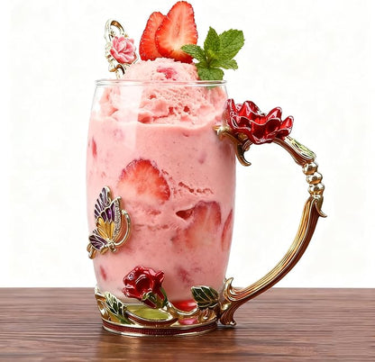Handicraft Crystal Glass 3D Flower Cups Tea Mug - Image 8