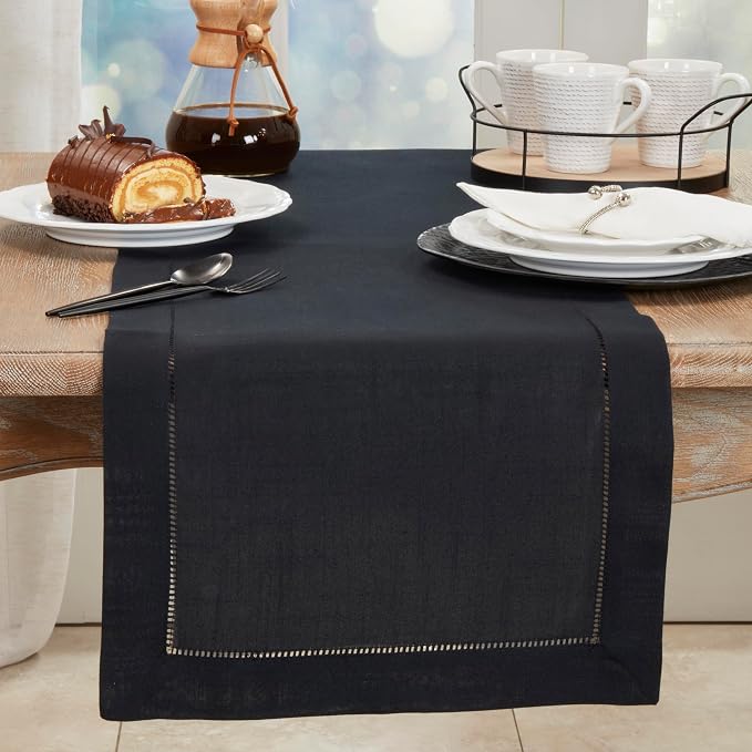 SARO LIFESTYLE Hemstitched Border Table Runner - Image 3
