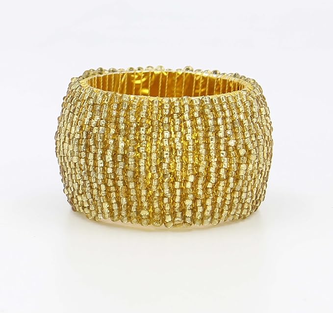 COTTON CRAFT Glitz Handmade Beaded Napkin Rings - Image 3
