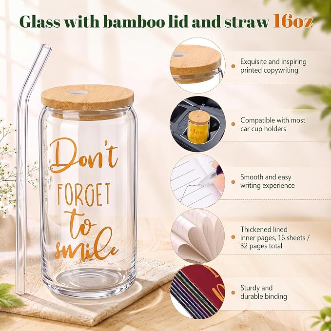 Rtteri 80 Pcs Inspirational Glass Cup Bulk Gift Set 16oz Tumbler - Image 3