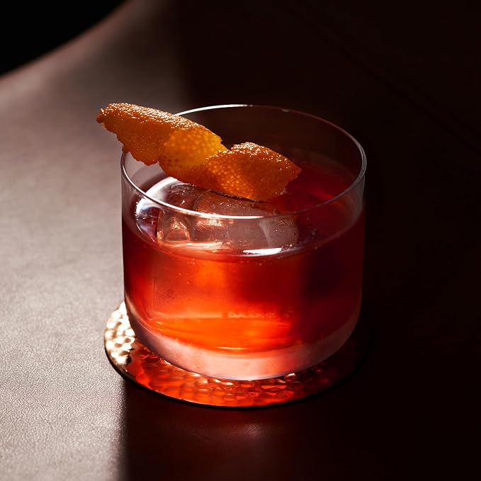 Viski Raye Crystal Negroni Glasses, Lowball Cocktail Glasses Premium Crystal - Image 8