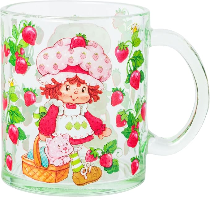 Silver Buffalo Strawberry Shortcake Retro, Vintage Glass Coffee Mug, 17.5oz | by SilverBuffalo