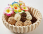 Ruffle Decor Large Decorative Bowl, fruit bowl kitchen stone bowl, bowl decor by Unknown