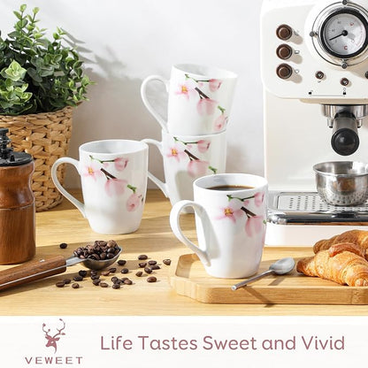 VEWEET Coffee Mugs Set of 6, 11 OZ Floral Ceramic Mugs, ANNIE | 11 OZ Floral - Image 2