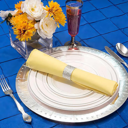 Kaya Elegant Silver & Gold Rim Disposable Pastry Plates - Image 7