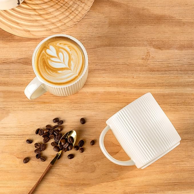theterra Ceramic Coffee Mugs Set of 6, 14.2 oz Coffee Cups - Image 3