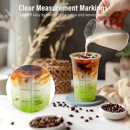 100 Pack - 20 oz Ratio Lines Clear Plastic Cups - Image 2
