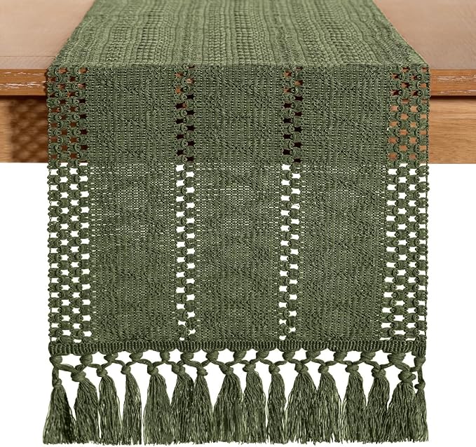 Boho Table Runner Summer Farmhouse Rustic Dining Dresser Scarf Home Decor | - Image 5